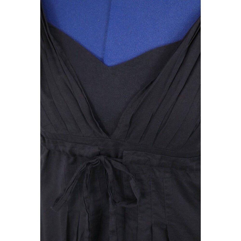 Ann Taylor Top Women 10 Black Cami Tank Pleated Boho Ruffle Tied Waist Y2K VTG - Picture 9 of 12